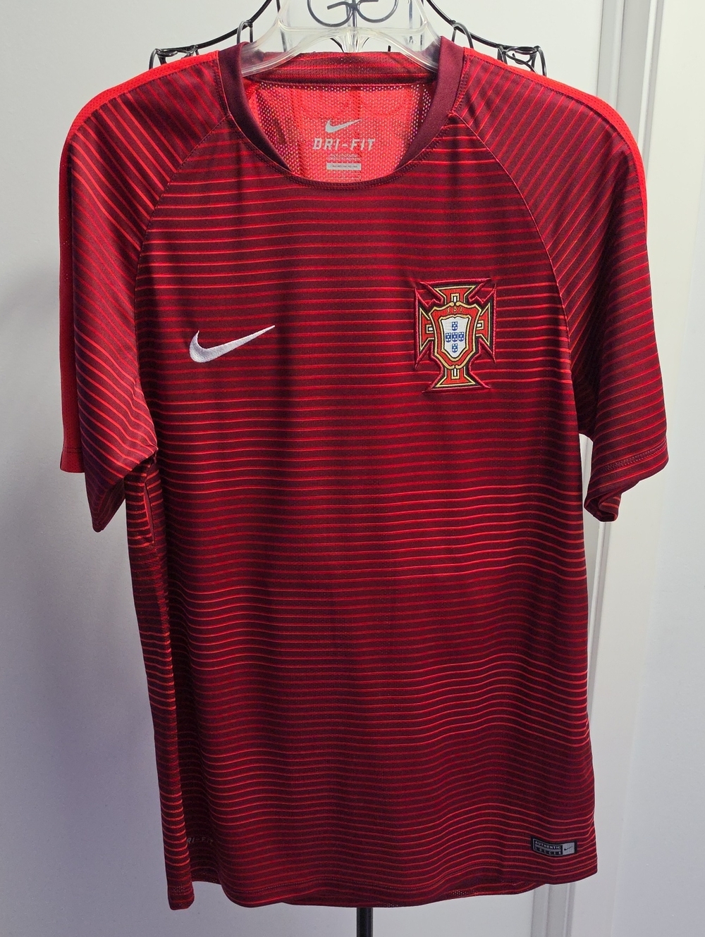 Nike Red Portugal Football Jersey with Crest